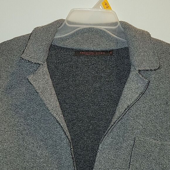 Emozio Uomo Felted Wool Blend Mens Chore Jacket Grey Medium - Picture 2 of 10